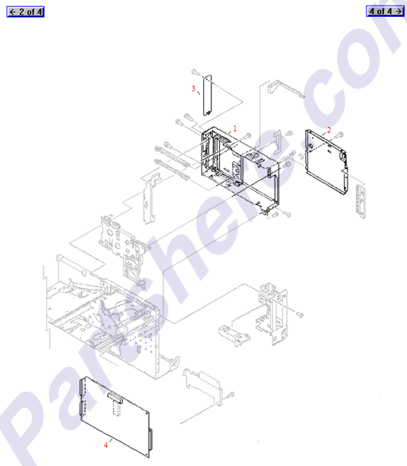 HP parts picture diagram for RF5-0739-000CN, RF5-0746-000CN, RB1-2366-000CN, C2038-69004